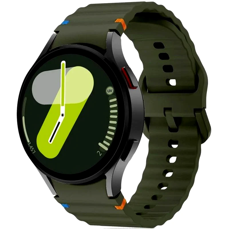 TECH-PROTECT Λουράκι Samsung Galaxy Watch Fe / 7 / 6 / Classic 6 / 5 / 5 Pro / 4 / Classic 4 (47/46/45/44/43/42/40mm) - Tech-protect Silicone Sport Σιλικόνης - Army Green (5906302313464)