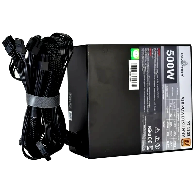 POWERTECH Τροφοδοτικό Υπολογιστή Powertech PT-1103 500W 80+ Bronze ATX 140mm Fan - Μαύρο