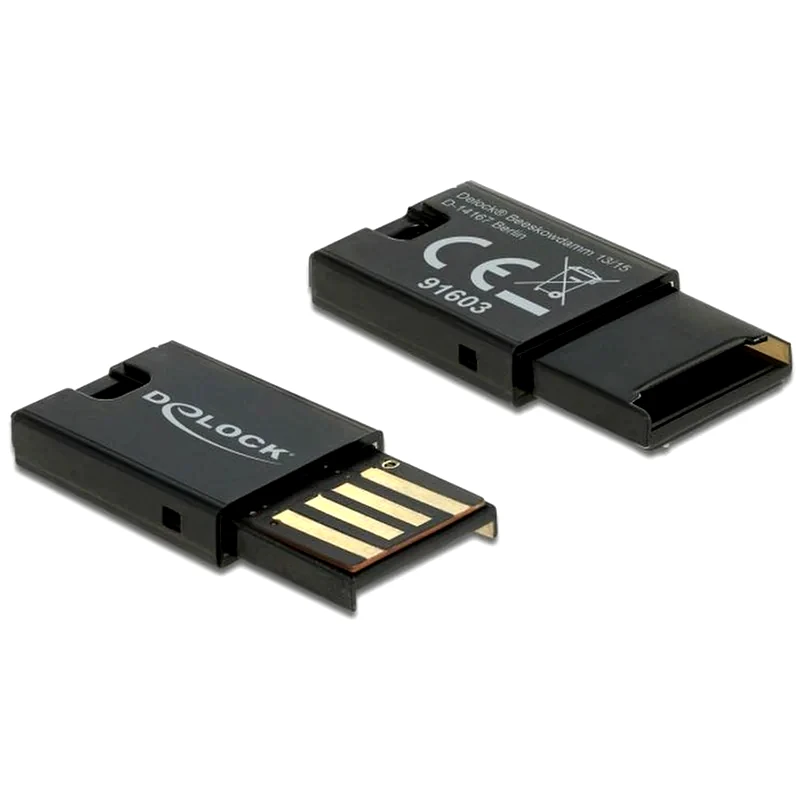 DELOCK Delock Card Reader Usb 2.0 91603 Για Κάρτες Μνήμης Micro Sd, Μαύρο