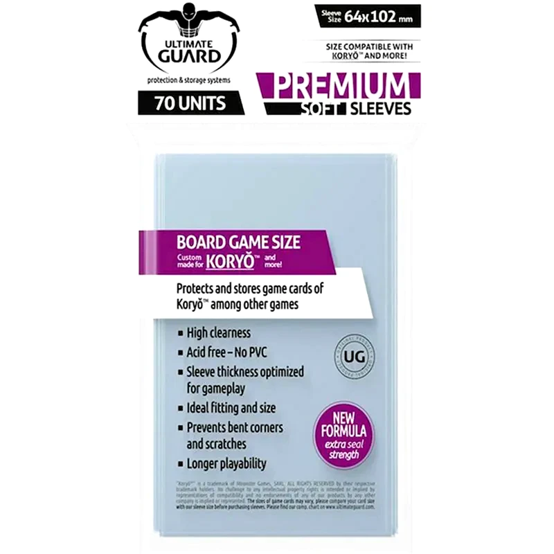 ULTIMATE GUARD Ultimate Guard Sleeves - Premium Soft For Board Game Cards 64x102mm (70 Θήκες)