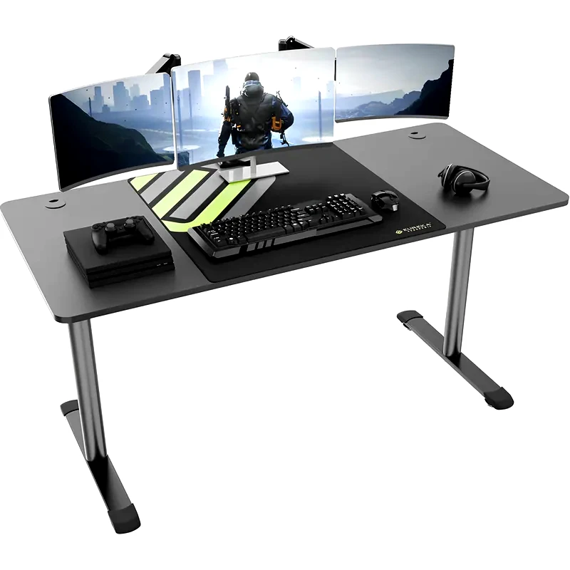 EUREKA ERGONOMIC Γραφείο Gaming Eureka Ergonomic από Χάλυβα 152.4x66cm - Μαύρο