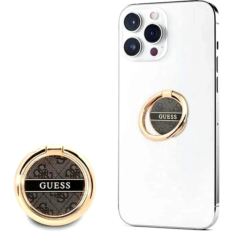 GUESS Ring Holder Κινητού Guess GURSHG4SK 4G - Χρυσό / Μαύρο