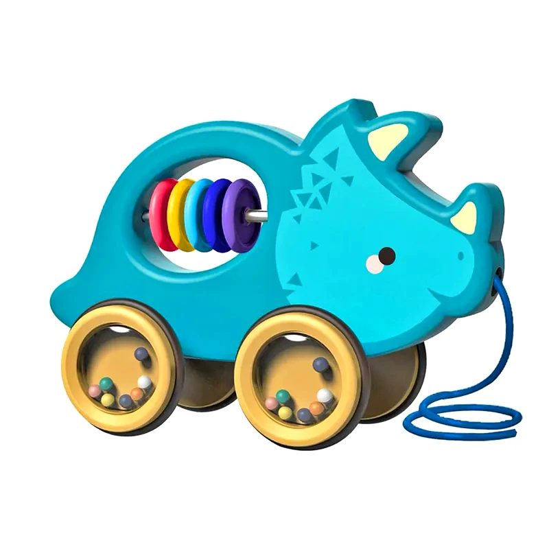 LUNA TOYS Ξύλινο Παιχνίδι Με Ρόδες Luna Toys Δεινόσαυρος
