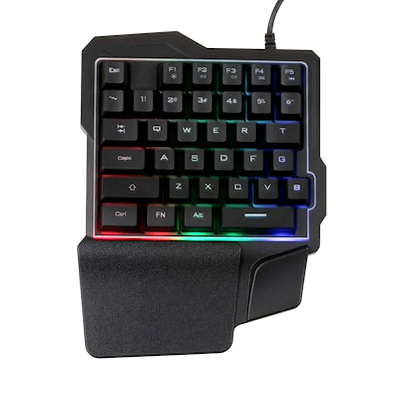 OEM OEM Ενσύρματο Μίνι Πληκτρολόγιο για Gaming με RGB Φωτισμό (US)