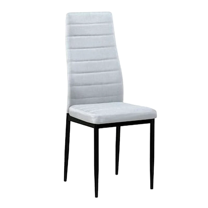 WOODWELL Καρεκλα Μεταλλικη Μαυρη - Υφασμα Αν. Γκρι - Σετ 6 Τεμαχίων