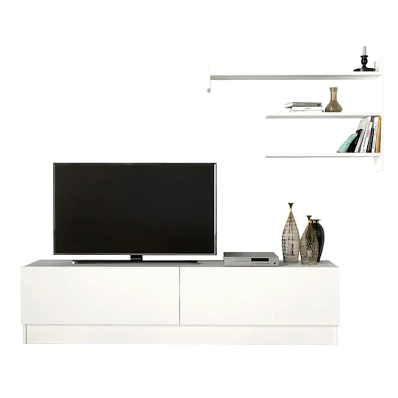 WELHOME Επιπλο Τηλεορασης Welhome Μελαμίνη 160x31x40cm - Λευκο