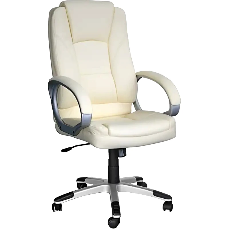 WOODWELL Καρέκλα Διευθυντική Woodwell BF6950 από Τεχνητό Δέρμα - Λευκή