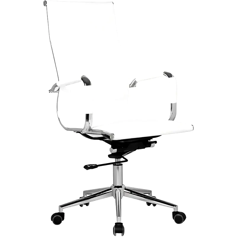 WOODWELL Καρέκλα Διευθυντική Woodwell BF3300 από Τεχνητό Δέρμα - Λευκή