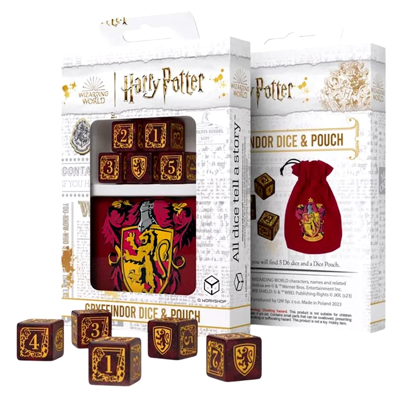 Q-WORKSHOP Harry Potter Dice Set Gryffindor Dice And Pouch Set