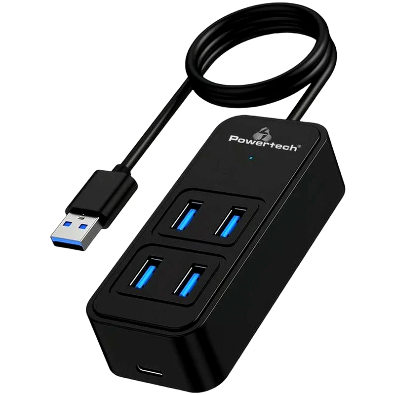 POWERTECH Powertech PTR-0157 USB Hub 3.2 με 4 θύρες - Μαύρο
