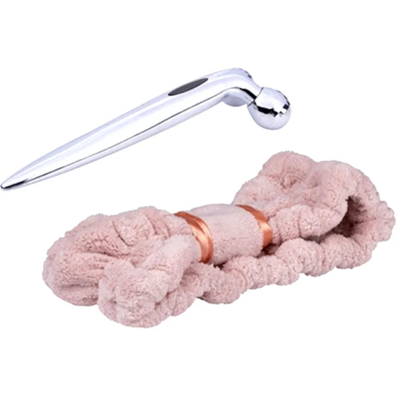 TOUCH OF BEAUTY Face Roller Για Μασάζ Προσώπου Και Κορδέλα Μαλλιών Σε Ροζ Χρώμα, 14.5x4.7x3.5cm