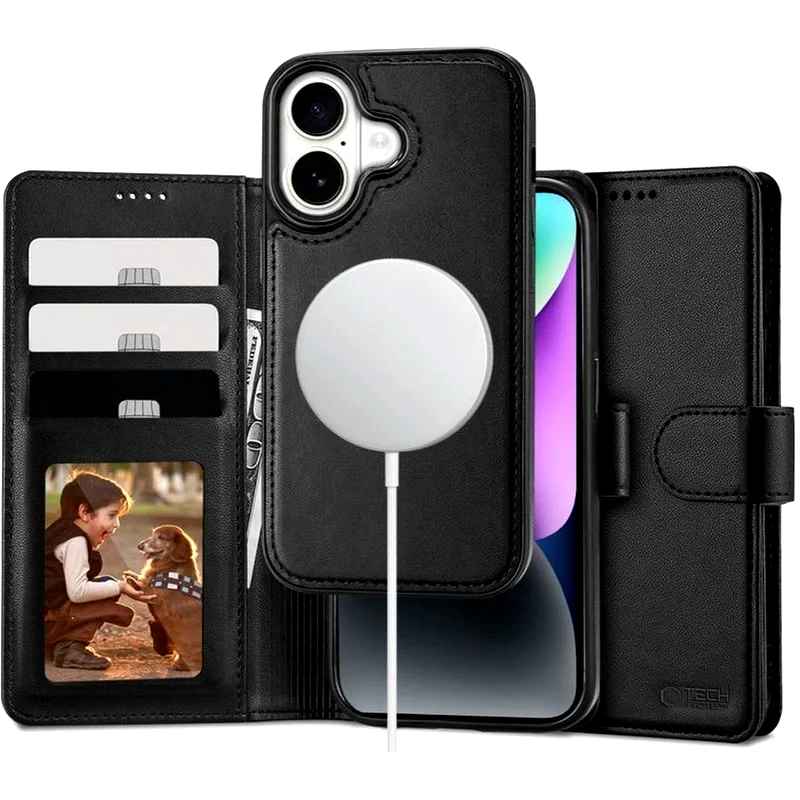 TECH-PROTECT Θήκη Apple iPhone 16 - Tech-Protect Wallet 2 σε 1 Πορτοφόλι με Αποσπώμενη MagSafe Θήκη - Black