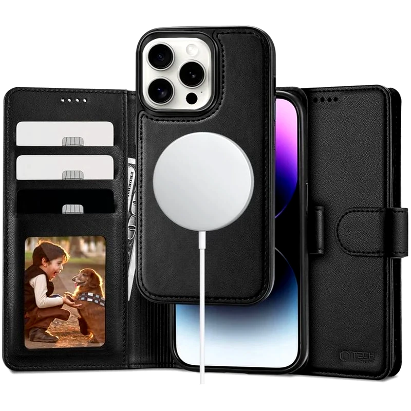 TECH-PROTECT Θήκη Apple iPhone 16 Pro - Tech-Protect Wallet 2 σε 1 Πορτοφόλι με Αποσπώμενη MagSafe Θήκη - Black