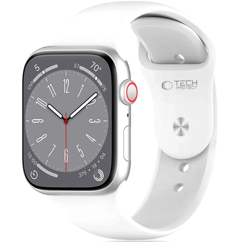 TECH-PROTECT Λουράκι Apple Watch Se/10/9/8/7/6/5/4 (42/41/40mm) - Tech-protect Silicone Σιλικόνης - White (5906302310111)