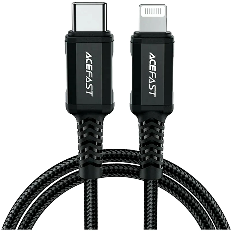 ACEFAST Καλώδιο Σύνδεσης Acefast C4-01 Usb-c Σε Lightning Braided 3.0a 30w Apple Certified Mfi 1.8m. Μαύρο