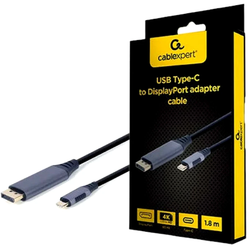 CABLEXPERT Cablexpert Usb 2.0 Cable Usb-c Male - Displayport Male Γκρι 1.8m (cc-usb3c-dpf-01-6)