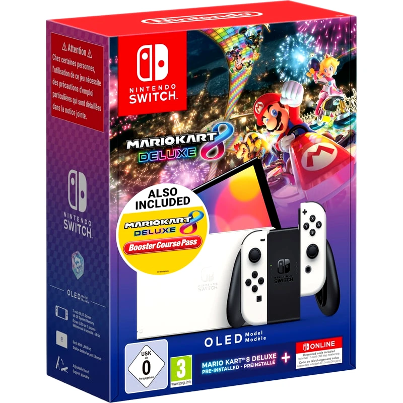 NINTENDO Nintendo Switch OLED Model White Mario Kart 8 Deluxe Booster Course Pass Bundle
