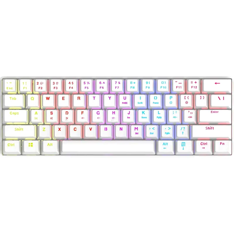 LAMTECH Lamtech Pluto Gaming Ενσύρματο Μηχανικό Πληκτρολόγιο RGB Λευκό (US)