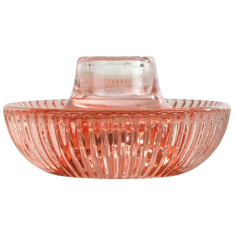 SPITISHOP Κηροπήγιο Spitishop L-c Arty Blush 6bph041rp Γυάλινο 10x5cm - Ροζ