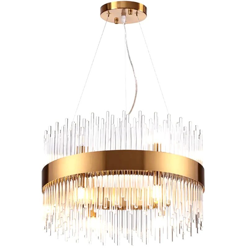 ACA DECOR Φωτιστικό Οροφής Aca Decor Dynasty G9 Μεταλλικό 50x30cm - Χρυσό/Διάφανο