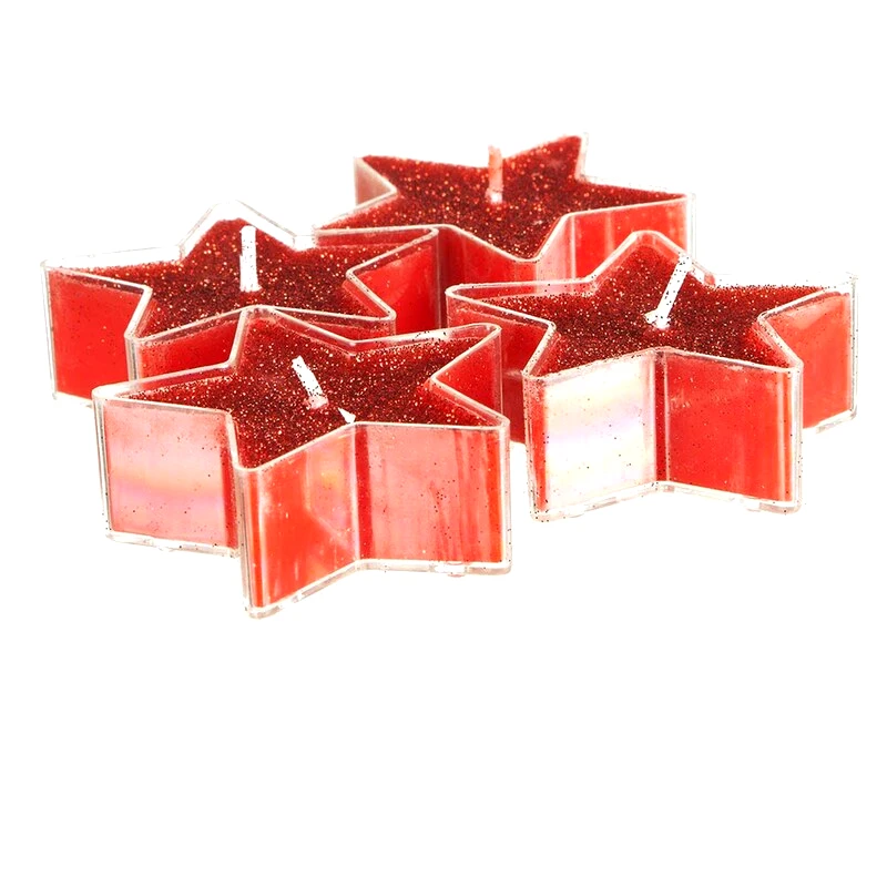 Χριστουγεννιάτικα Κεριά Ρεσώ SpitiShop Stars Red 4 τμχ