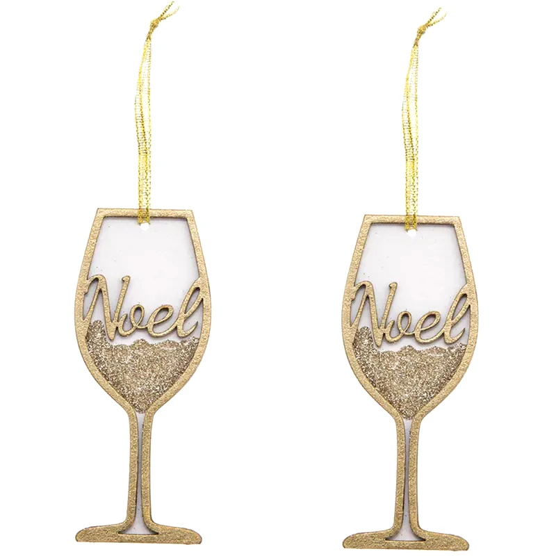 Σετ Χριστουγεννιάτικα Στολίδια Spitishop A-s Glasses 184316 Ξύλινο 2 Τμχ - Ποτήρι