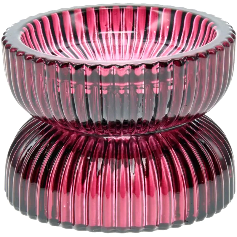 SPITISHOP Κηροπήγιο Spitishop Κ-μ Purple Aae430600 Γυάλινο 7.8x6cm - Μπορντό
