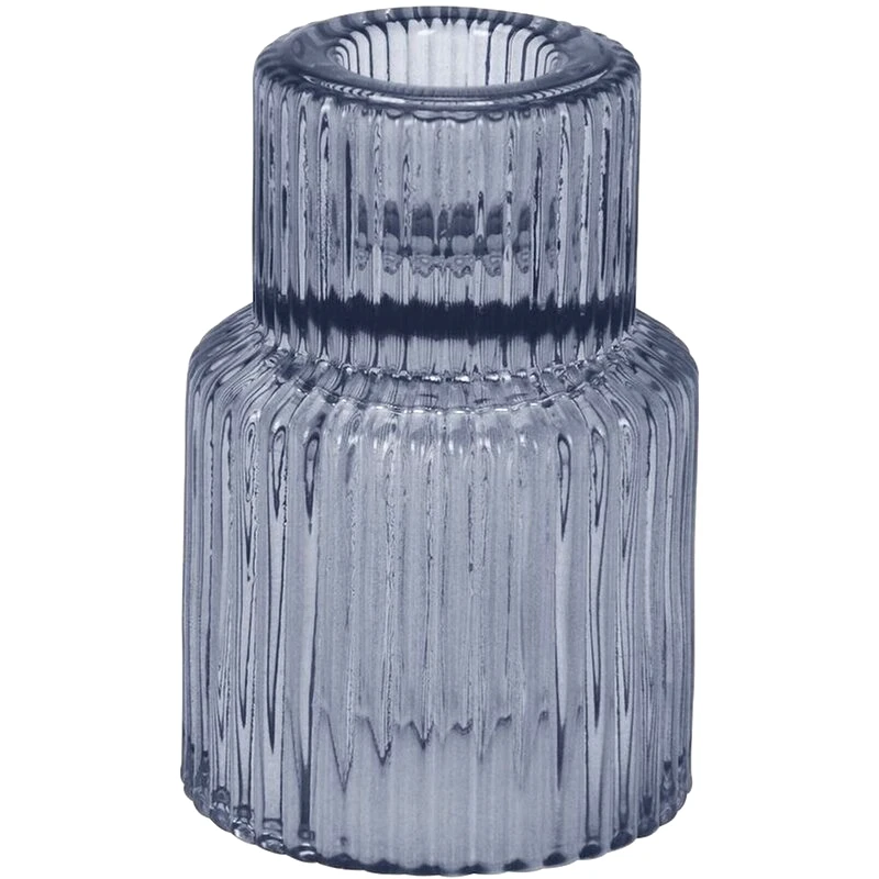 SPITISHOP Κηροπήγιο Spitishop Κ-μ Ac6009720 Γυάλινο 5.7x8.4cm - Γκρι
