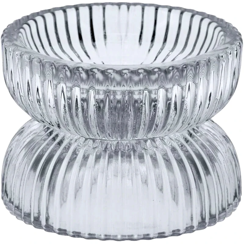 SPITISHOP Κηροπήγιο Spitishop Κ-μ Aae430610 Γυάλινο 7.8x6cm - Γκρι
