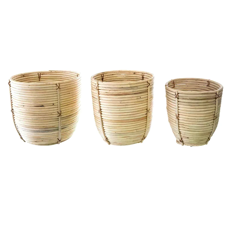 SPITISHOP Σετ Κασπώ Spitishop A-S Rattan 168661 3 τμχ από Ξύλο - Καφέ