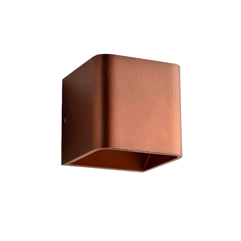 ACA DECOR Απλίκα Τοίχου Led Aca Μεταλλική 10x10x10 cm - Καφέ