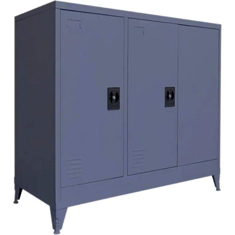 STEELEN Ντουλάπα Steelen Τρίφυλλη Μεταλλική 115x45x101 cm - Ανθρακί