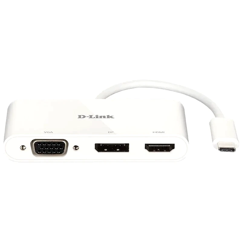 D-LINK Αντάπτορας D-Link DUB-V310 3 σε 1 USB-C σε HDMI/VGA/DisplayPort - Λευκό