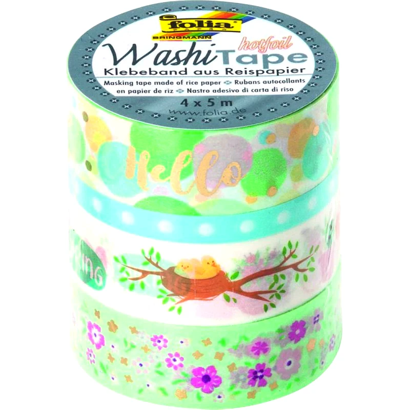 FOLIA Ταινία Washi Folia Χρυσοτυπία Άνοιξη Ι (4 Τεμάχια)