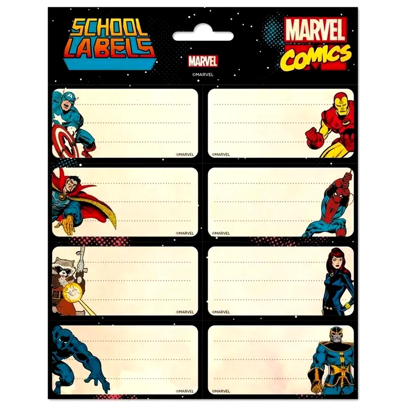 GRUPOERIK Αυτοκόλλητες Ετικέτες Grupoerik Marvel Comics (2 Φύλλα - 16 Τεμάχια)