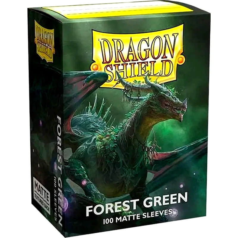 ARCANE TINMEN Forest Green Dragon Shield Standard Size Matte Sleeves (100 Sleeves)