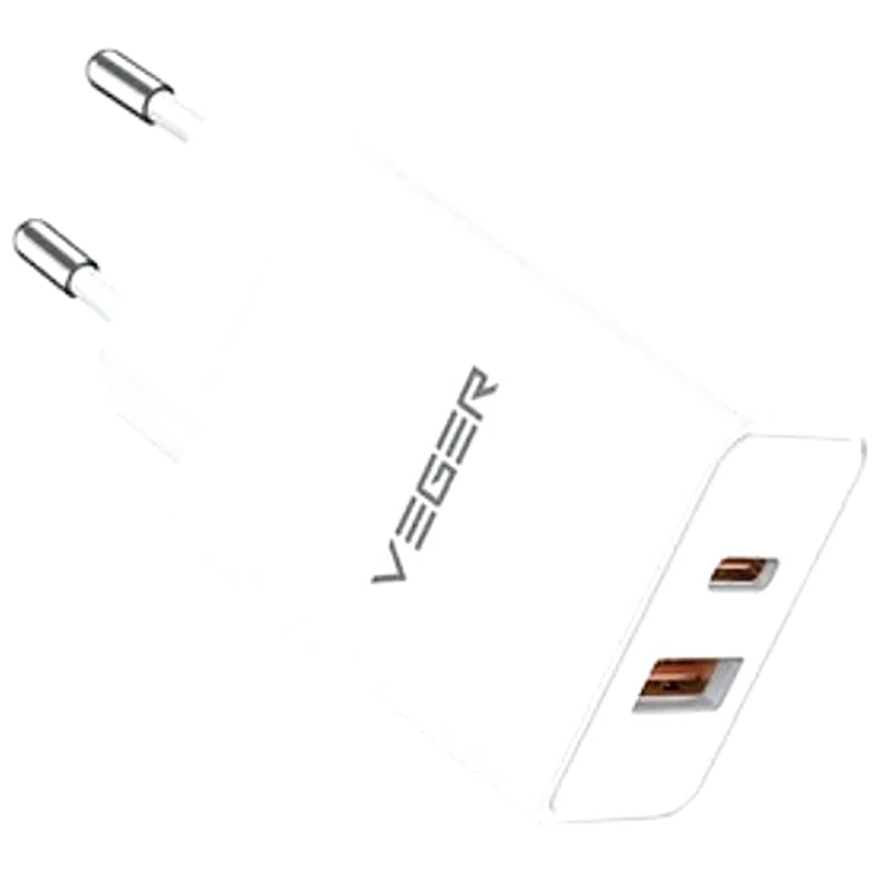 VEGER Φορτιστής VEGER VLS302U USB-A, USB-C με υποστήριξη Power Delivery / Quick Charge 3.0 - 30 W