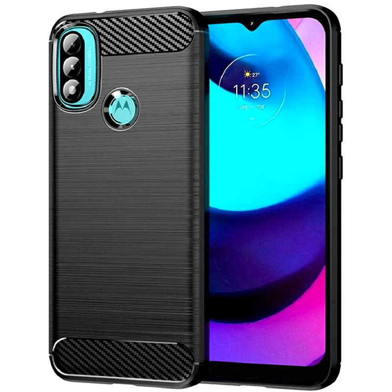 TECHSUIT Θήκη Motorola Moto E40 / E30 / E20 - Techsuit Carbon Silicone - Black