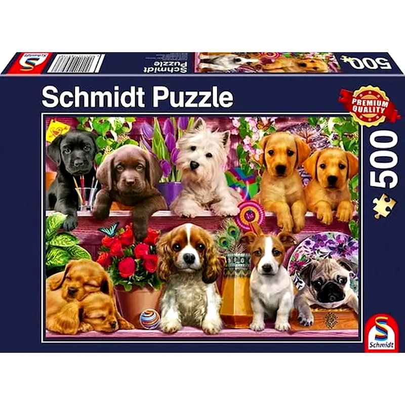 SCHMIDT SPIELE Παζλ Schmidt Spiele 58973 dogs On A Shelf (500 Κομμάτια)