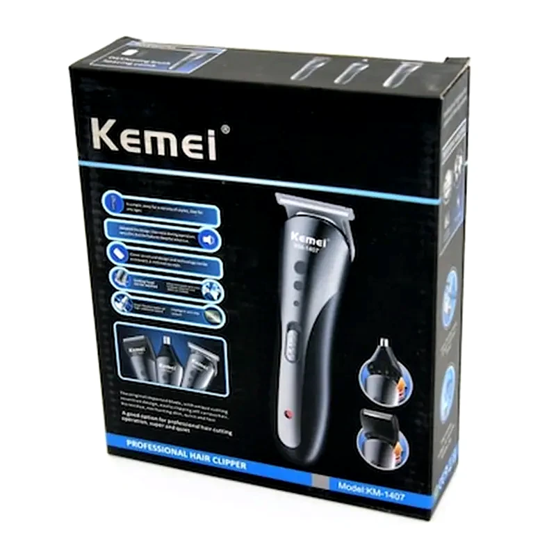 KEMEI KEMEI KΜ-1407 Κουρευτική Μηχανή Επαναφορτιζόμενη Μαύρο