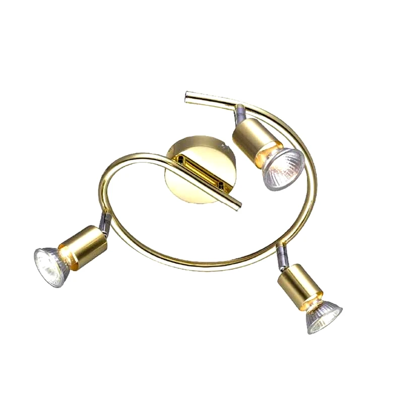 ACA DECOR Σποτ Τρίφωτο Aca Μεταλλικό 26.6x25.2x16.8 cm - Χρυσό