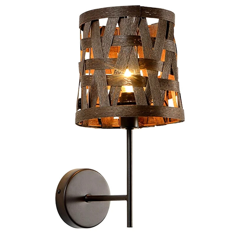 ACA DECOR Απλίκα Τοίχου Aca Agatha Ml307211wb Μεταλλική 17x17x34 cm - Καφέ