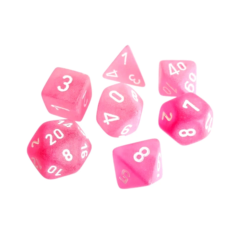 CHESSEX Σετ Ζάρια 7 Dice Chessex Translucent Pink/White Polyhedral