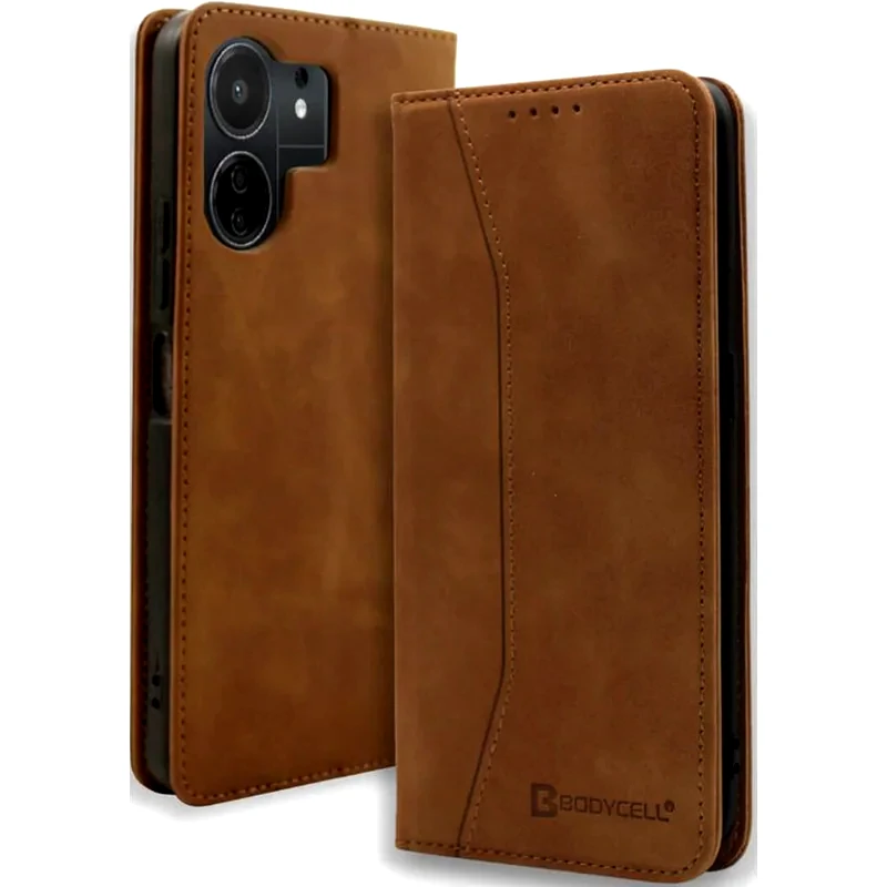 Θήκη Xiaomi Redmi 13c / Poco C65 - Bodycell Book Case - Brown φωτογραφία