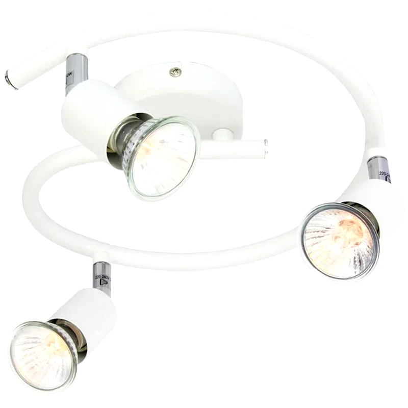 ACA DECOR Σποτ Τρίφωτο Aca Trinity Mc634wh3g Μεταλλικό - Λευκό