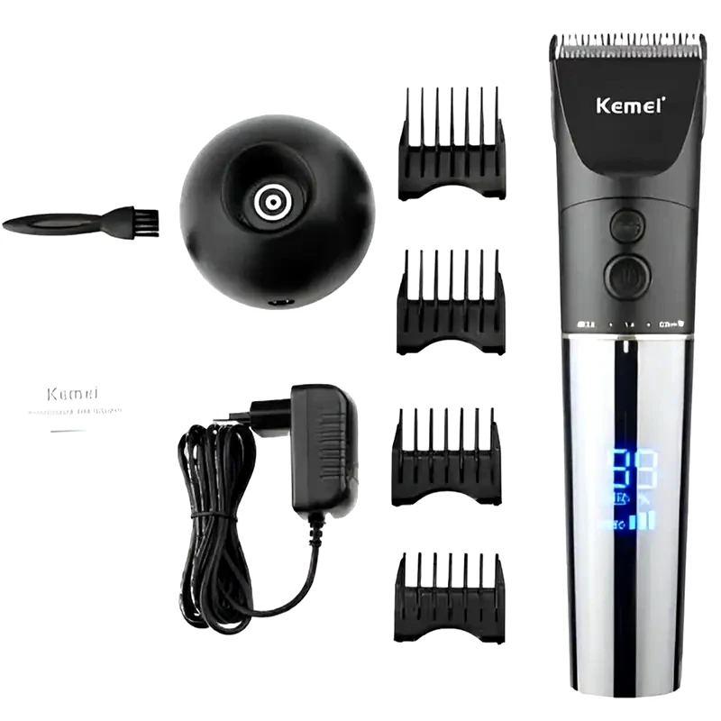 KEMEI KEMEI KM-3707 Κουρευτική Μηχανή Επαναφορτιζόμενη Ανθρακί