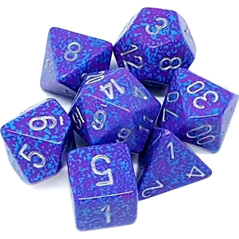 CHESSEX Σετ Ζάρια Speckled Polyhedral 7-die Set Silver Tetra Chessex