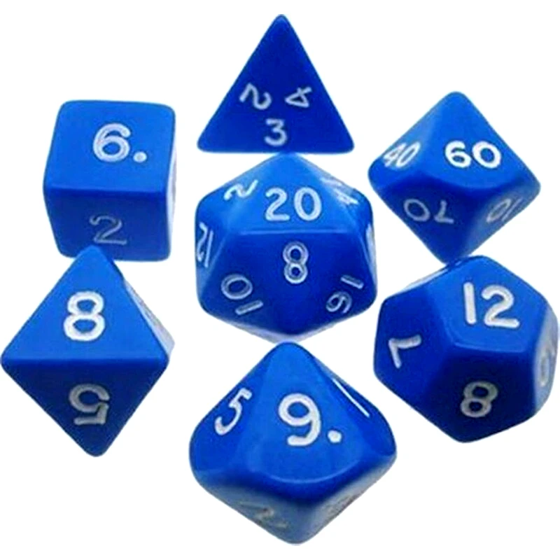 CHESSEX Σετ Ζάρια Opaque Polyhedral 7-die Sets Blue /White Chessex