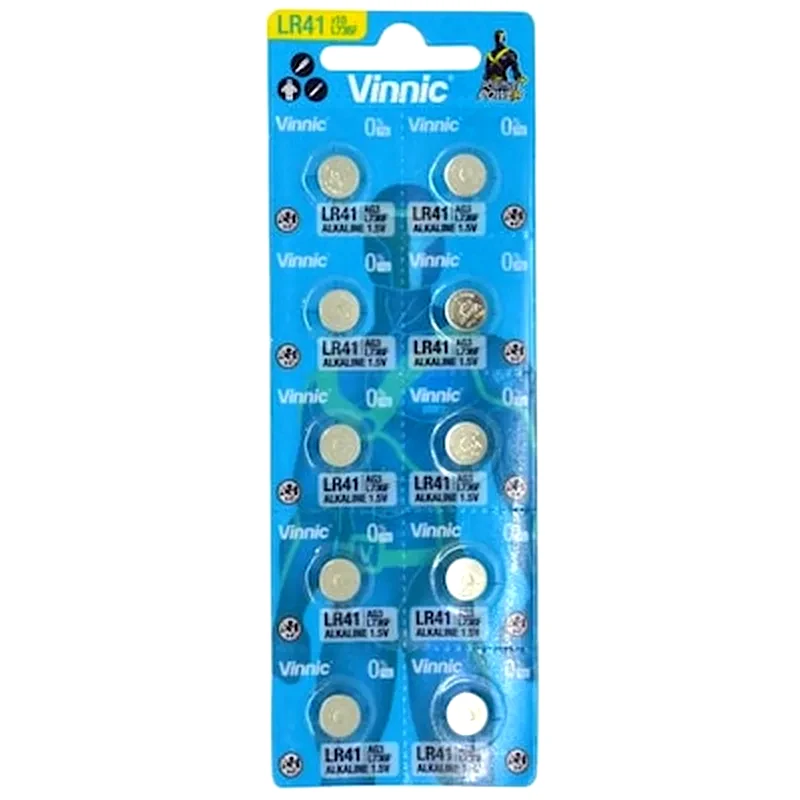 VINNIC Μπαταρίες Αλκαλικές Κουμπιά 1,5v Ag3 Lr41 Blister 10 Τεμαχίων L736f