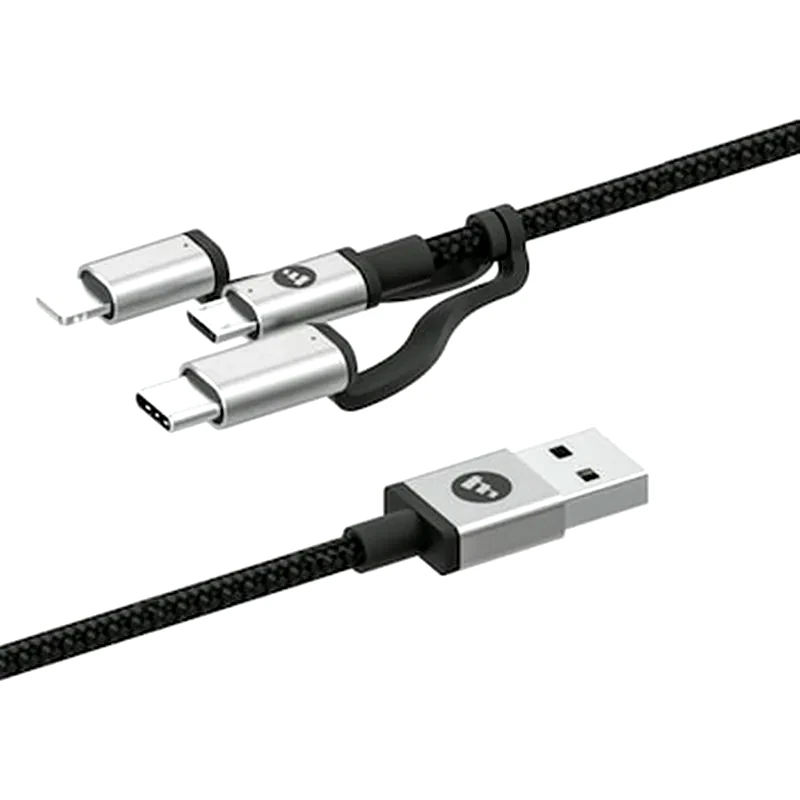 MOPHIE Σετ Καλωδίων Mophie 3in1 Charge Sync USB-A To Micro USB/USB-C/Lightning 1m - Silver